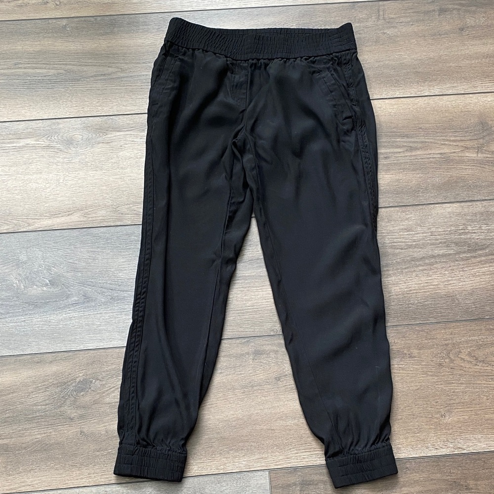 LOFT Black Elastic Waist Jogger Dress Pants